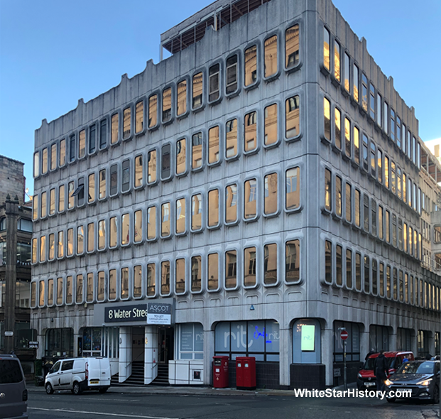  
8 Water Street, a modern building which has replaced both the buildings formerly used by Cunard Line and White Star Line